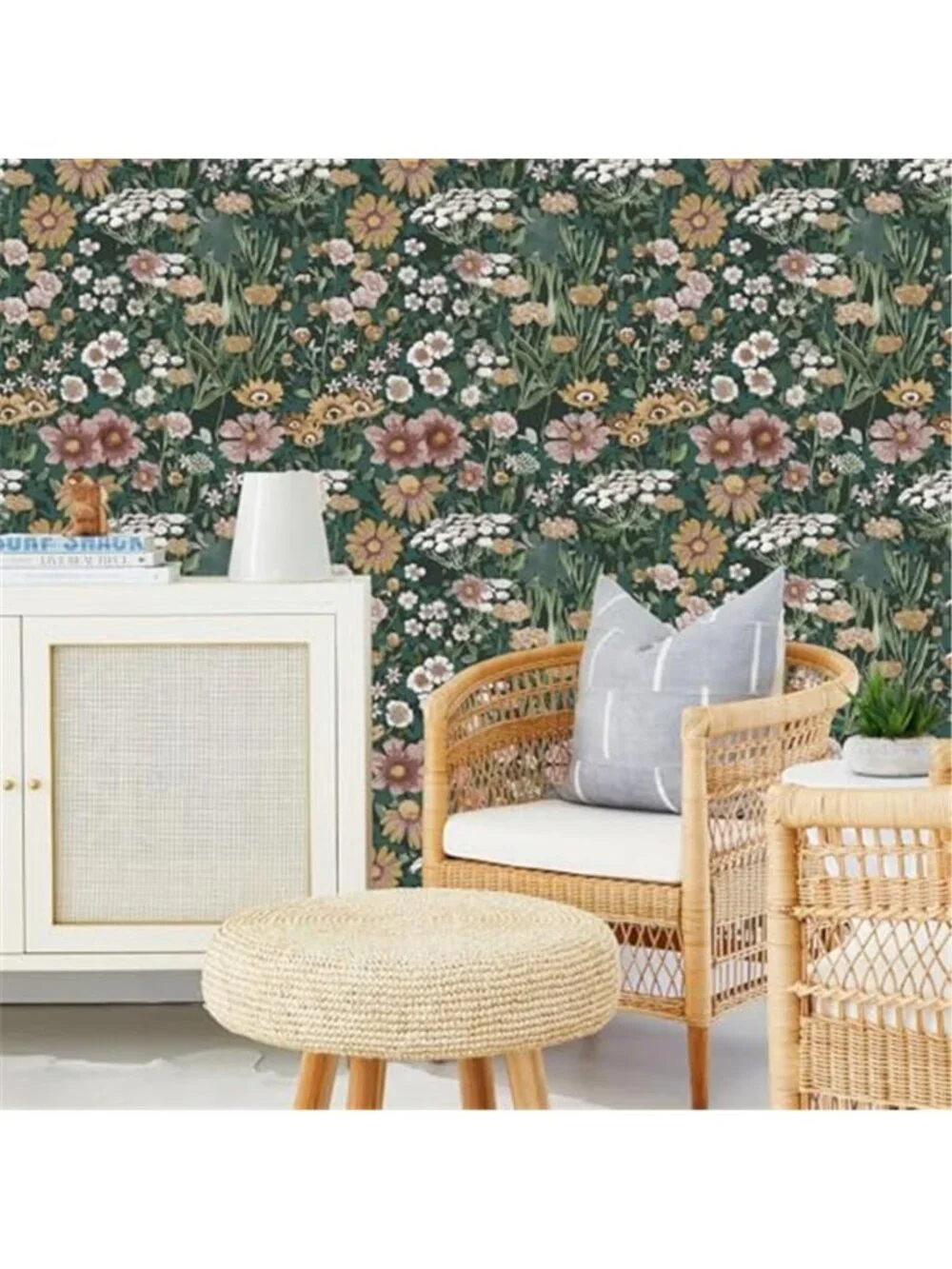 Peel Stick Floral Wallpaper Vintage Removable Contact Paper Waterproof Decor